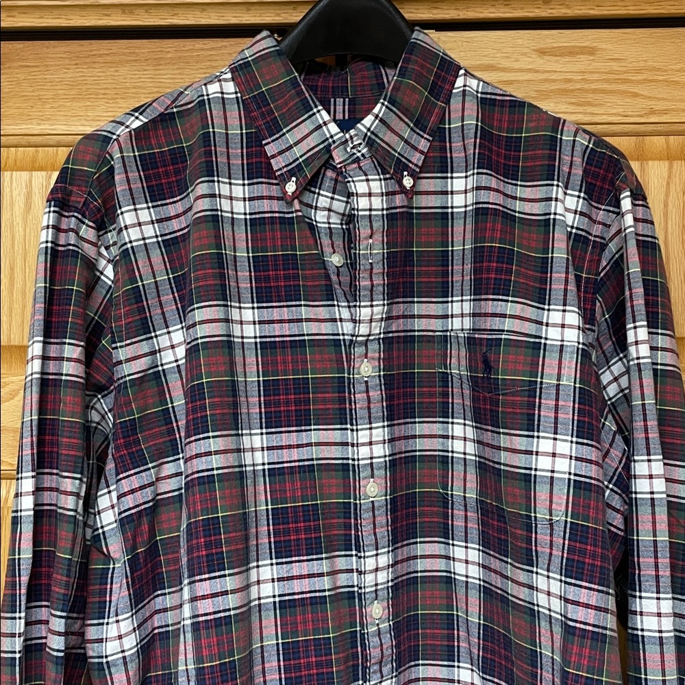 Ralph Lauren Classic Fit Plaid Oxford Shirt - in Size XL